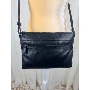 Women's Margot Black Crossbody Genuine Leather Bag Handbag Purse Sz Small Black